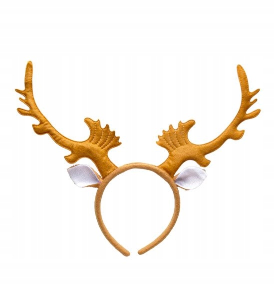 

Opaska Rogi Renifera Jasny Brąz Duże Poroże Złote