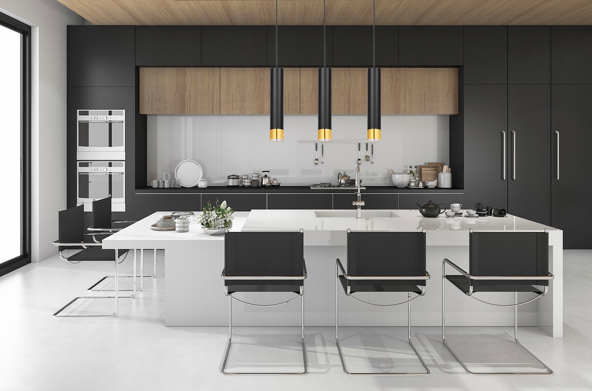 Lampa Wisząca Żyrandol Plafon Tuby Metal LED GU10 Długość/wysokość 100 cm