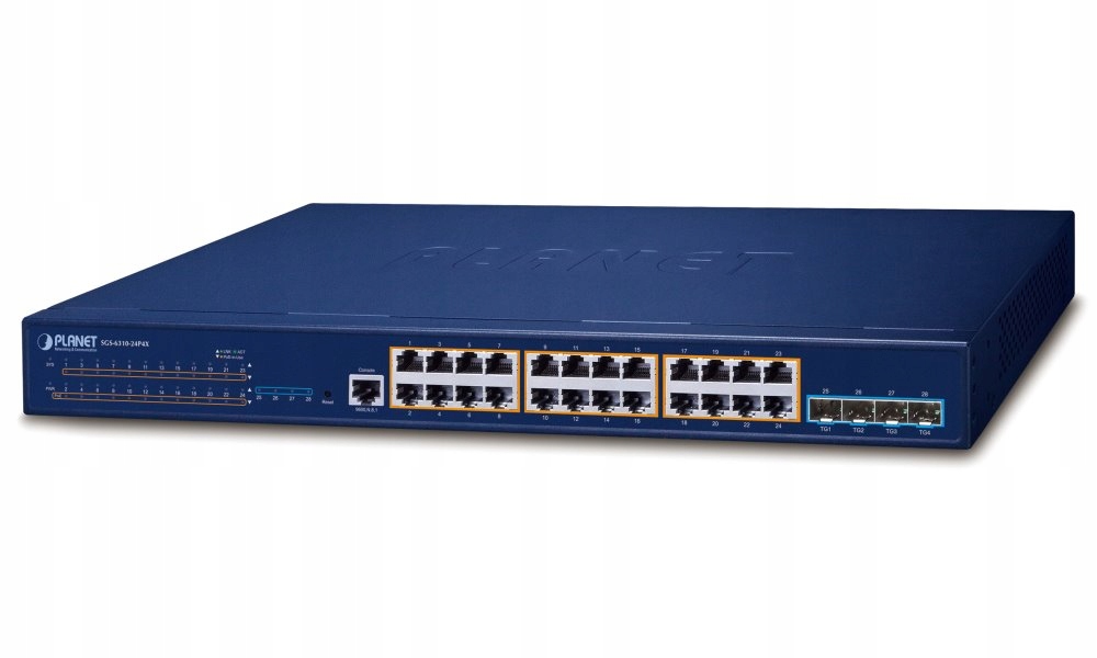 Planet SGS-6310-24P4X L3 PoE switch, 24x1Gb, 4x10Gb Sfp+, Hw/ip stack, Vsf/