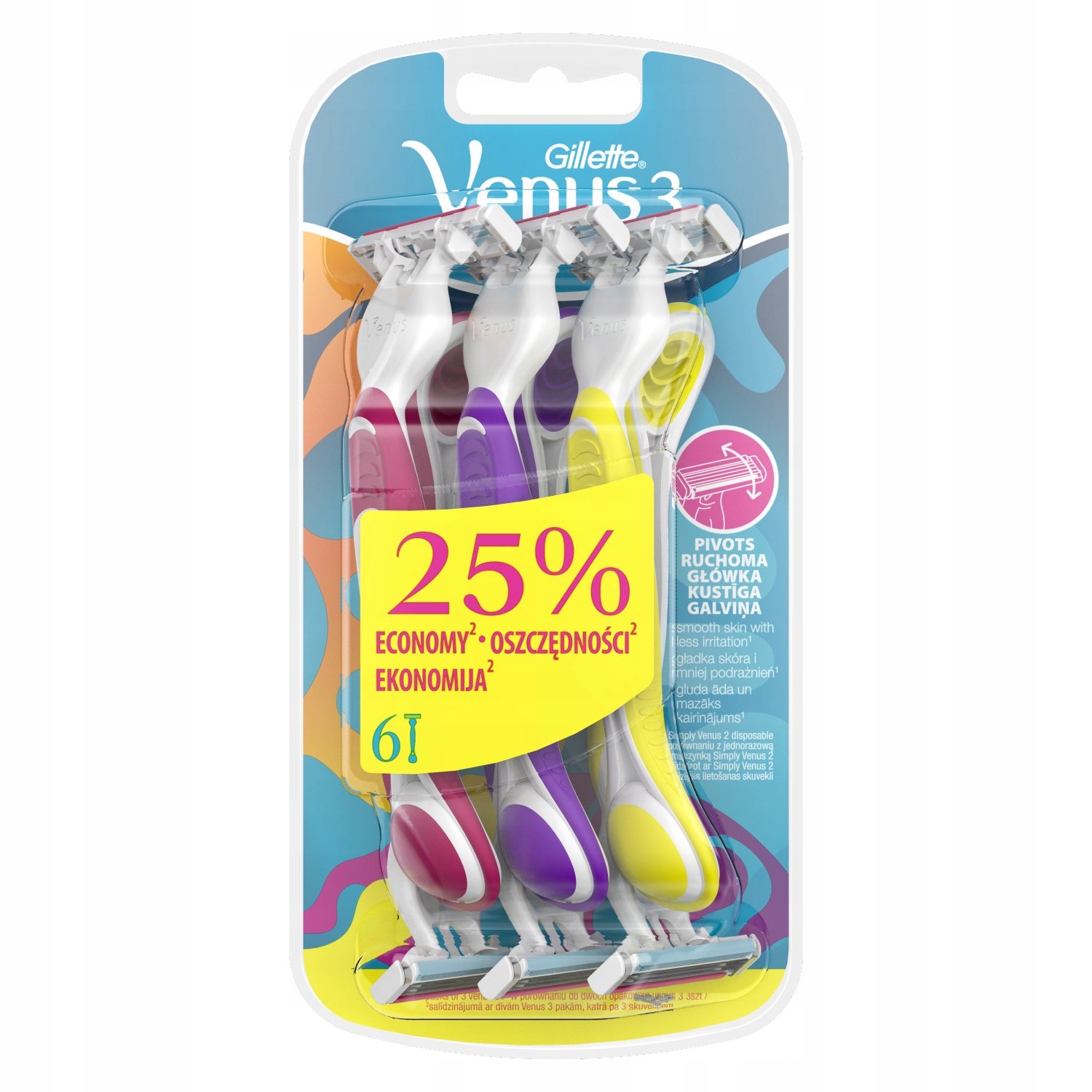 

Gillette VENUS3 Maszynki Jednoraz Dla Kobiet 6SZT