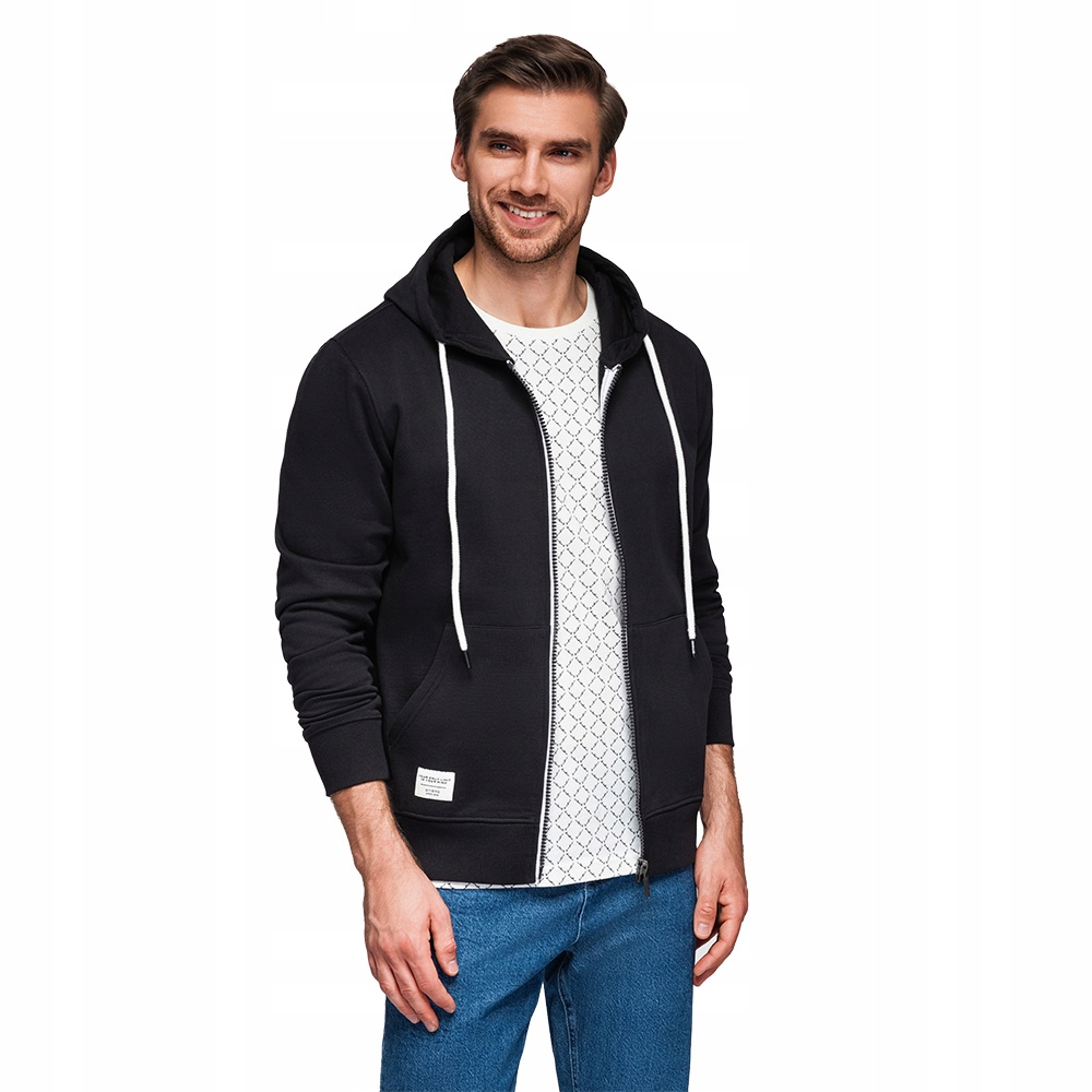 Pánská tepláková mikina Basic na zip s kapucí černá V5 OM-SSBZ-0178 S