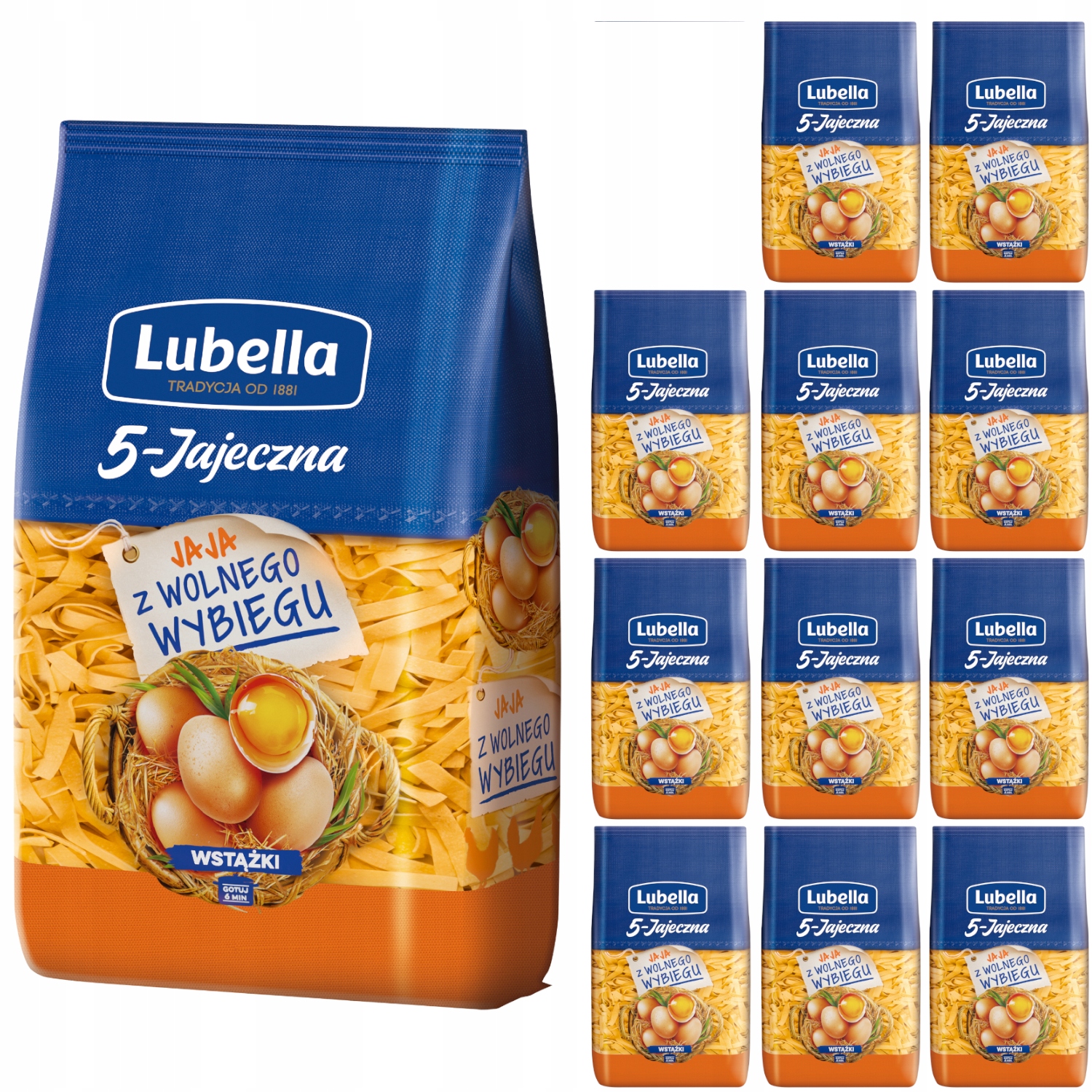 Makaron Jajeczny Lubella Wstązki 5 jaj 12x400g