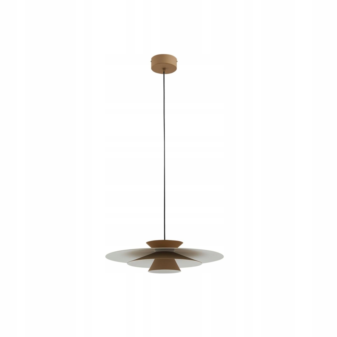 Lucande Lampa wisząca Led Livie, beżowy, aluminium, Ø 50 cm