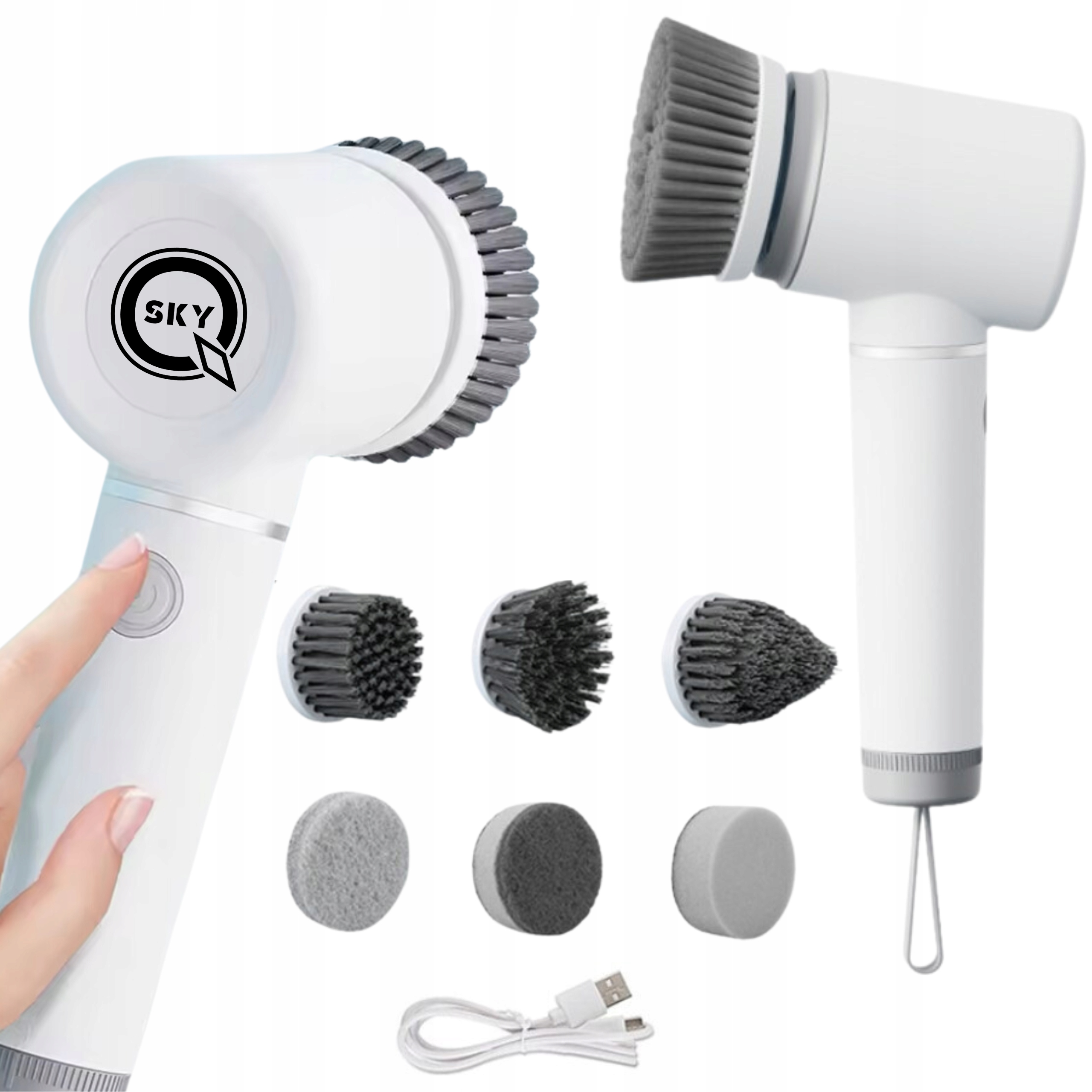 Výkonný Elektrický Čisticí Kartáč Na Povrchy 80W Podlahy Okna 6V1