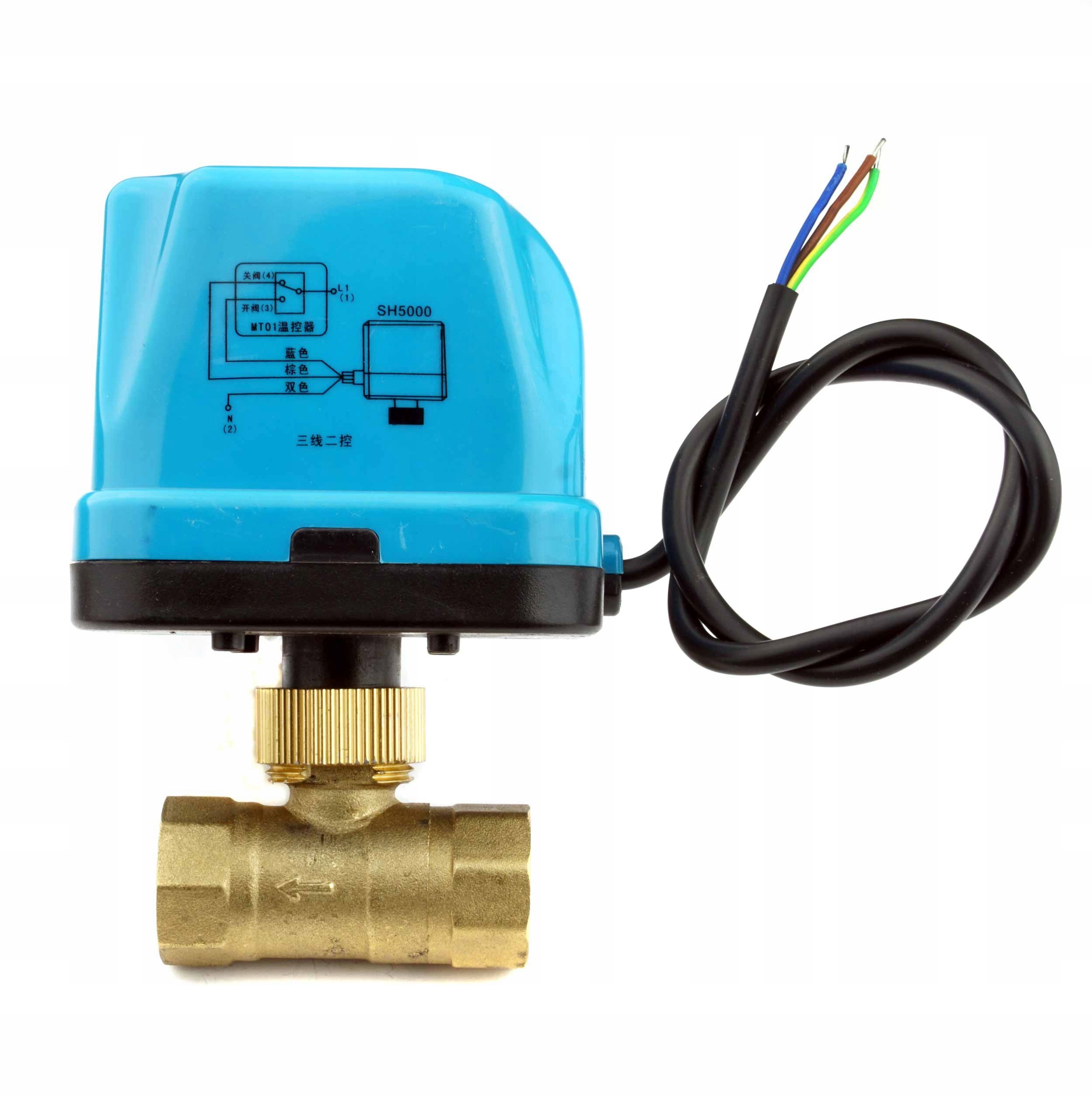 Elektrozawór zawór automatyczny z siłownikiem 1/2" cala kulkowy 230V