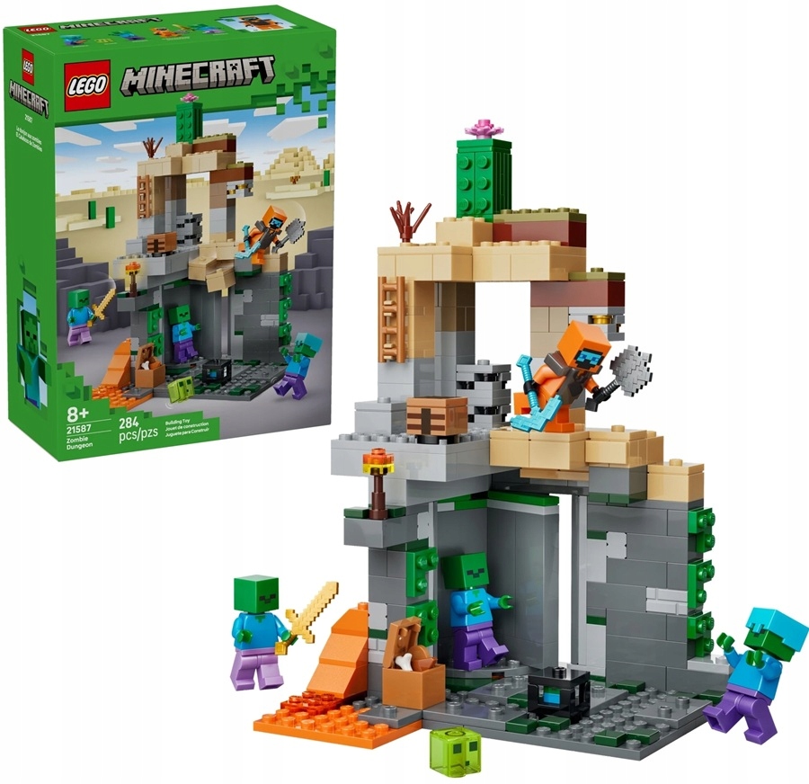 284 dílků stavebnice Lego Minecraft Loch zombie 21587