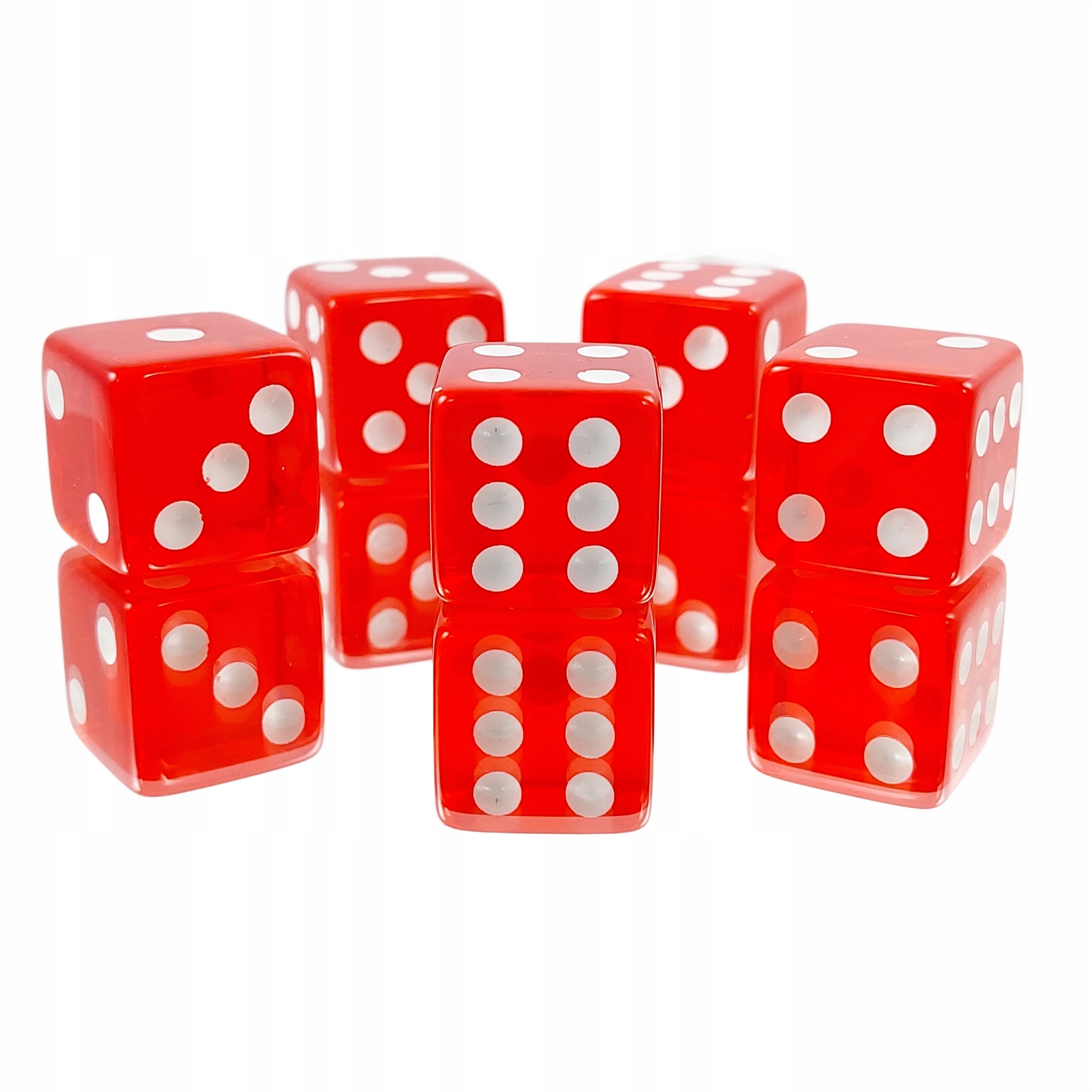 Zestaw 10 Kostek K6 RPG Rumieniec Kość 1,6 cm Liczba ścian 6