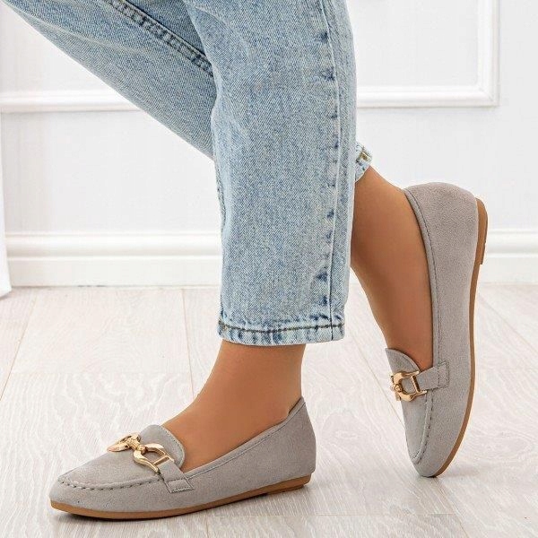 SZARE MOKASYNY LOAFERSY PANTOFLE BALERINY 38 Marka Seastar