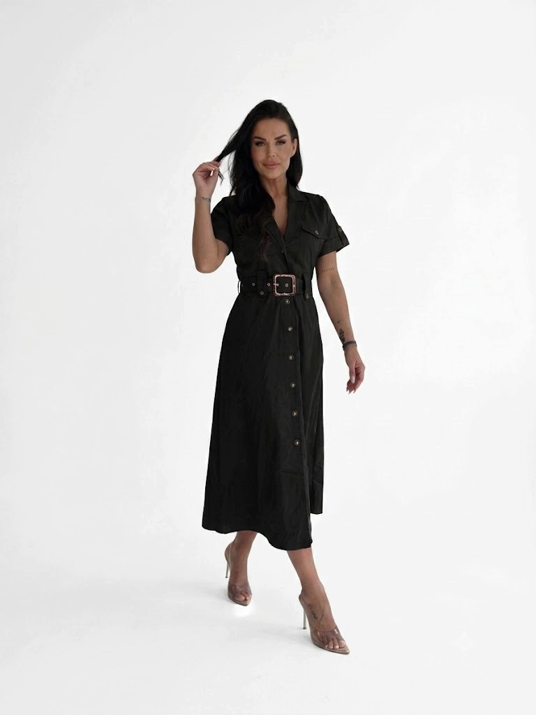 N718Šaty námořnická s krátkým rukávem Plus Size, vel 44, barva černá