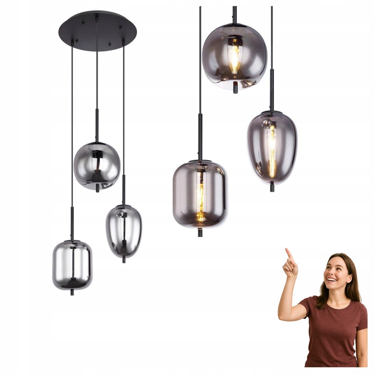 Závesná lampa Blacky 15345-3 Globo