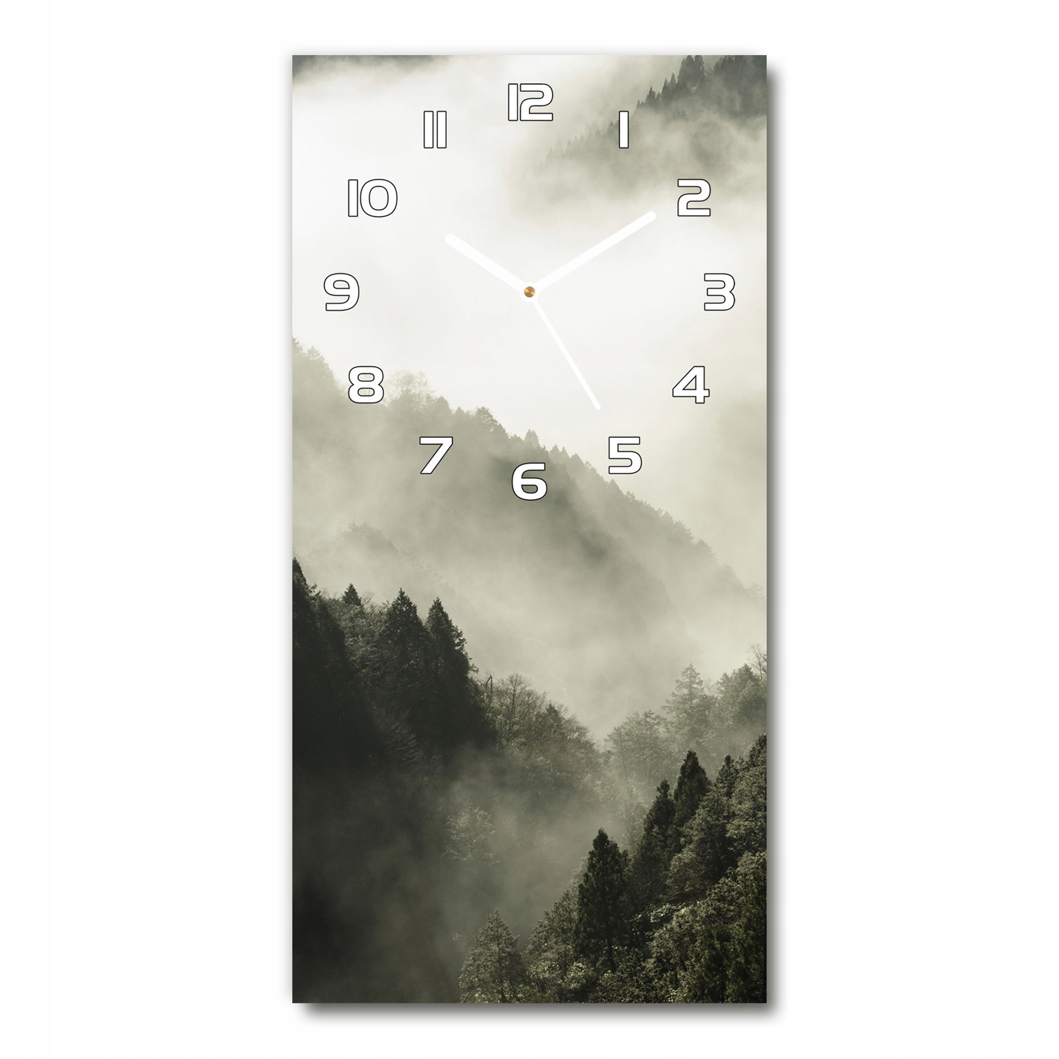 

Zegar szklany ścienny Mgła nad lasem 30x60 pionowy