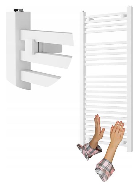 Biely Kúpeľňový Radiátor Rebríkový 120x50 cm Moderný Ohrievač Bergen
