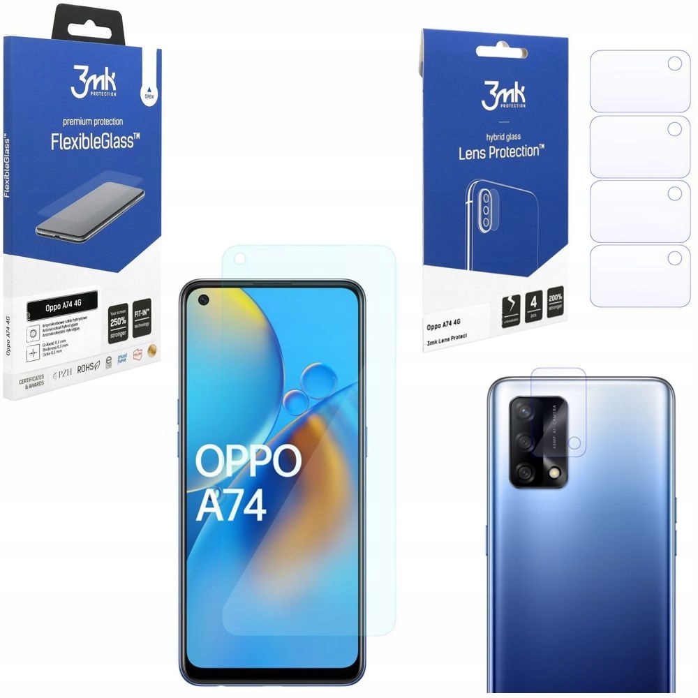 

Szkło 3mk 4x Aparat do Oppo A74, 3mk Zestaw