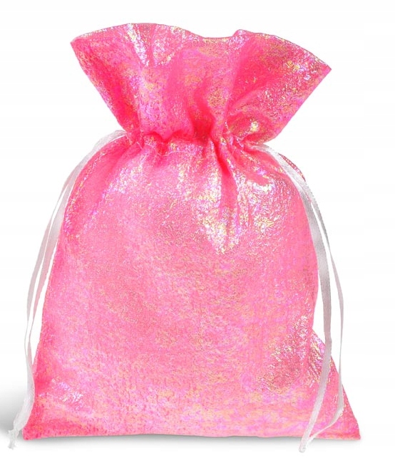 WOREK Z MATERIAŁU NA PREZENT PERŁOWY 13x18cm 5800727 MFP RÓŻ