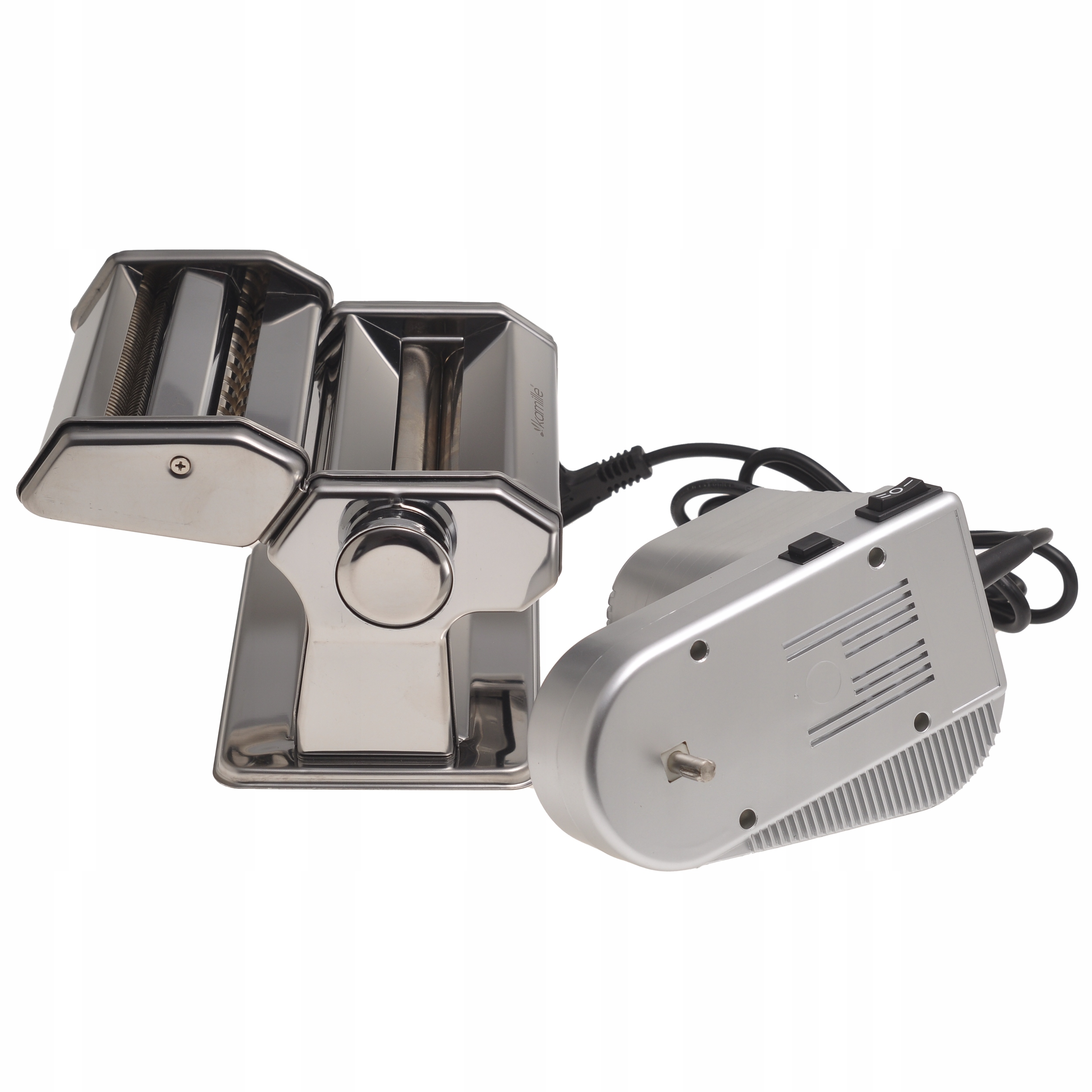 ELEKTRYCZNA STALOWA MASZYNKA DO MAKARONU I WAŁKOWANIA CIASTA 2-w-1 KAMILLE Rodzaj automatyczna