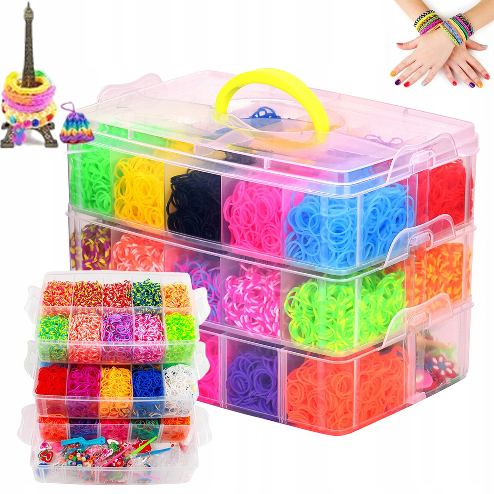 Gumičky Pro Výrobu Náramků Sada 15000KS Příslušenství