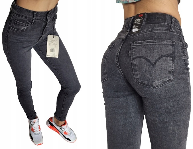 úzké nohavice Levi's 720 High Rise Skinny W28 L28 28x28 šedé grafitové