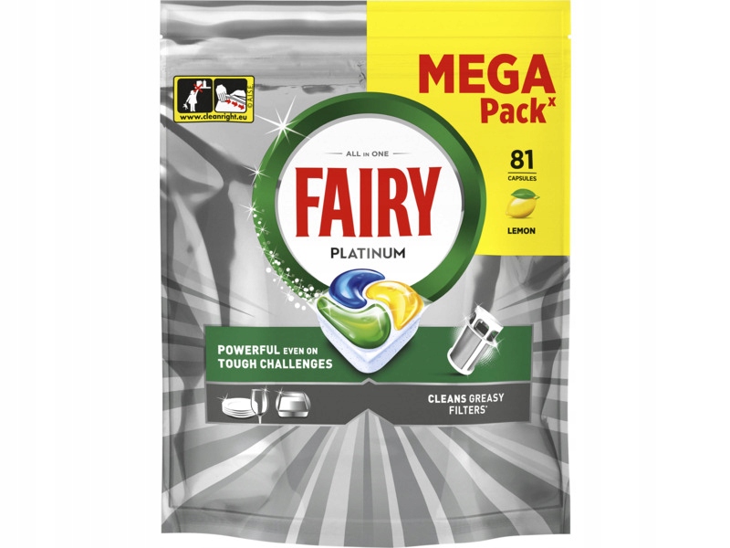 Kapsułki do zmywarki Fairy Platinum All in One Lemon 81 szt.