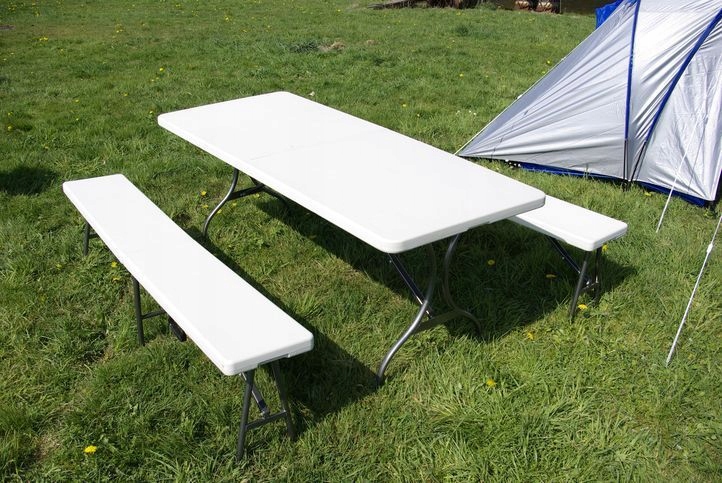 Skládací zahradní stůl Garth 180 cm 2 lavice