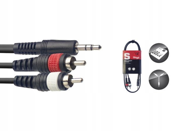 Kabel RCA - jack 3,5 mm Stagg SYC1/MPSB2CM E 1 m