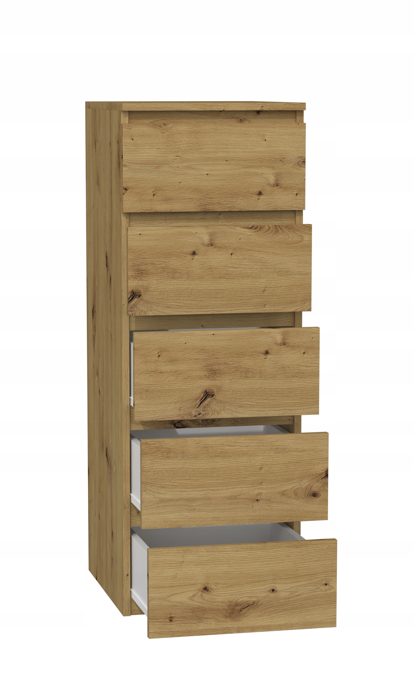 NOWOCZESNA KOMODA 40CM SZUFLADY SZAFKA SŁUPEK DĄB Kolekcja MW