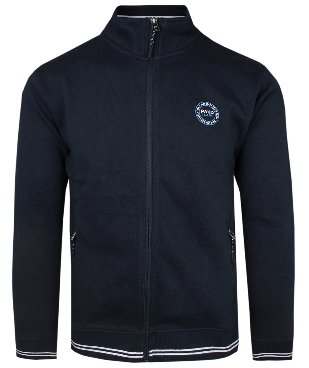 Klasická Pánská Mikina na zip -pako Jeans- Vysoký výstřih Tmavě modrá XL