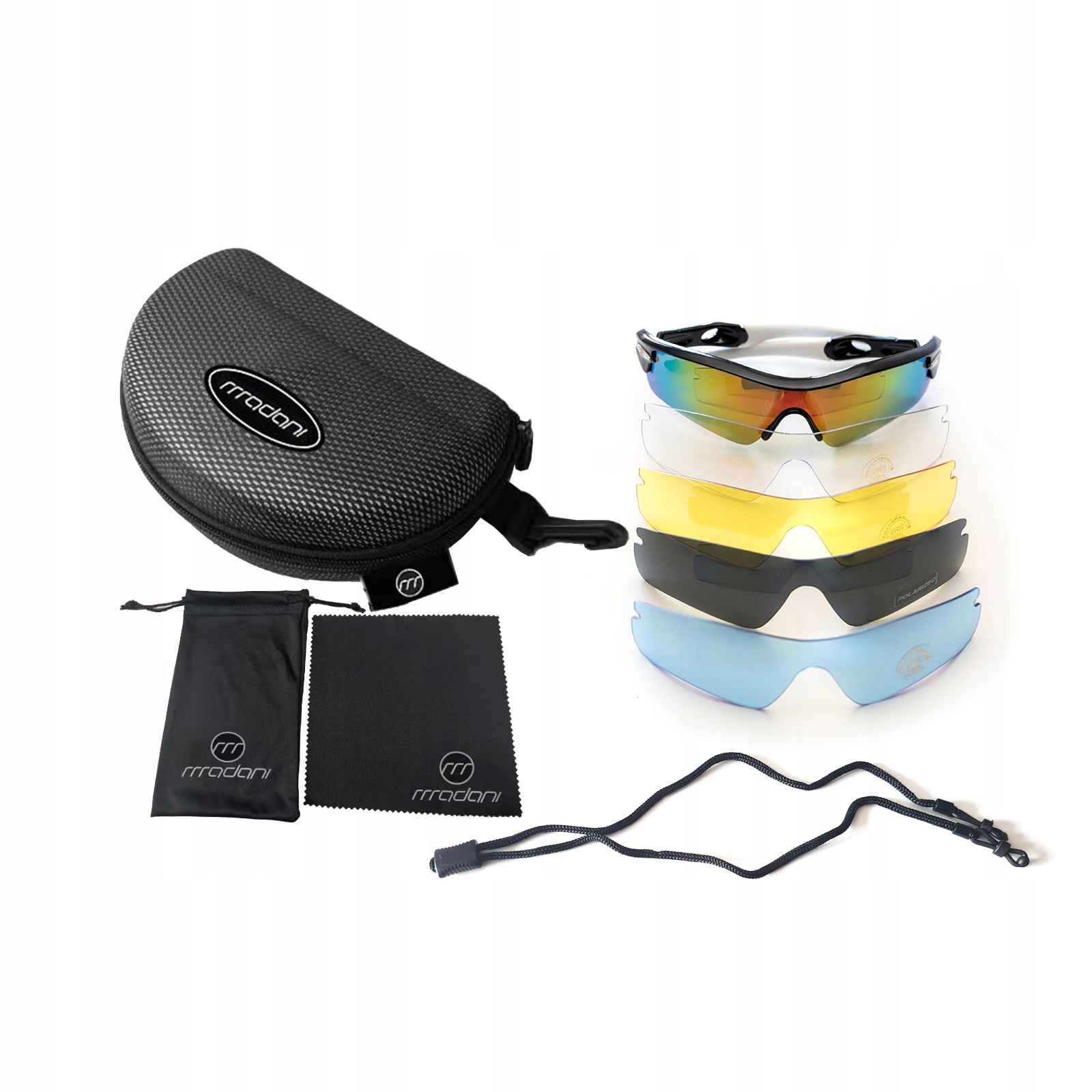 

Okulary Rowerowe Polaryzacyjne, UV400, 5 Szkieł