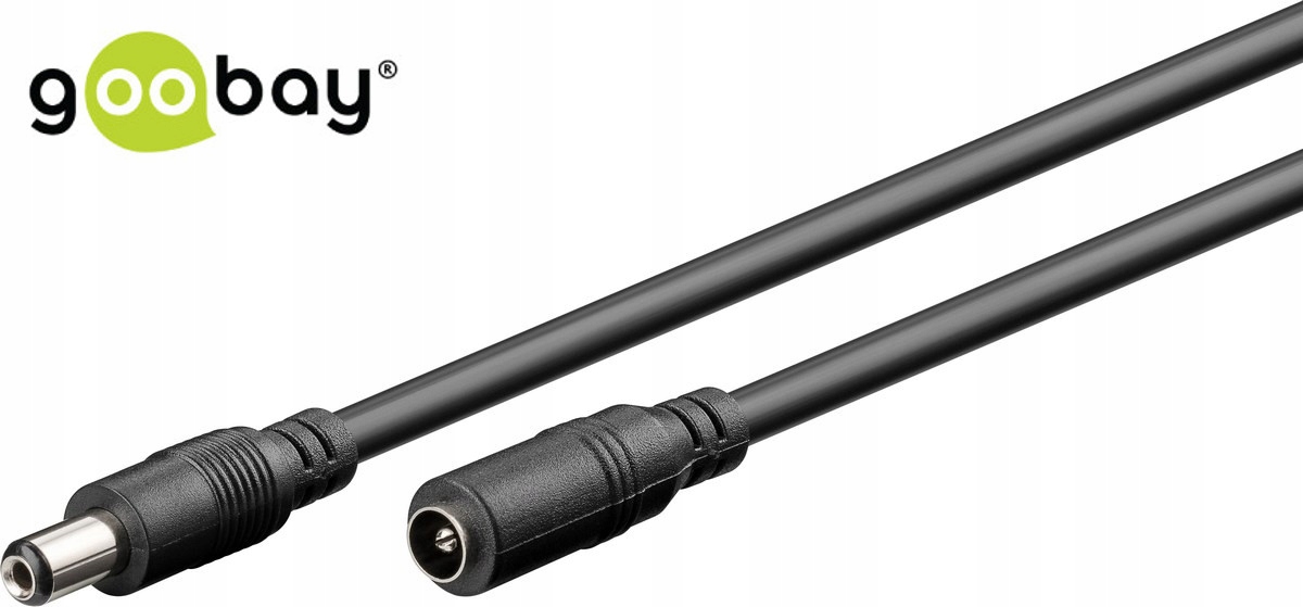 

Goobay 2.5 mm DC extension cable, Black, 3 m, Dust