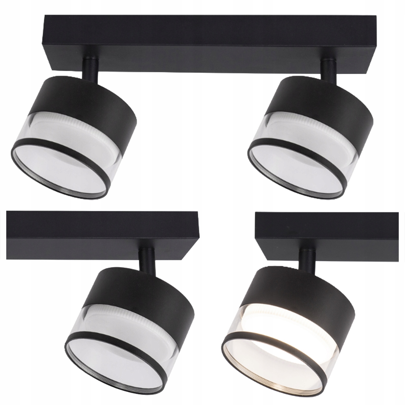 Stropní Lišta S Reflektory Spot Kendal Černá 2XGX53 Light Prestige