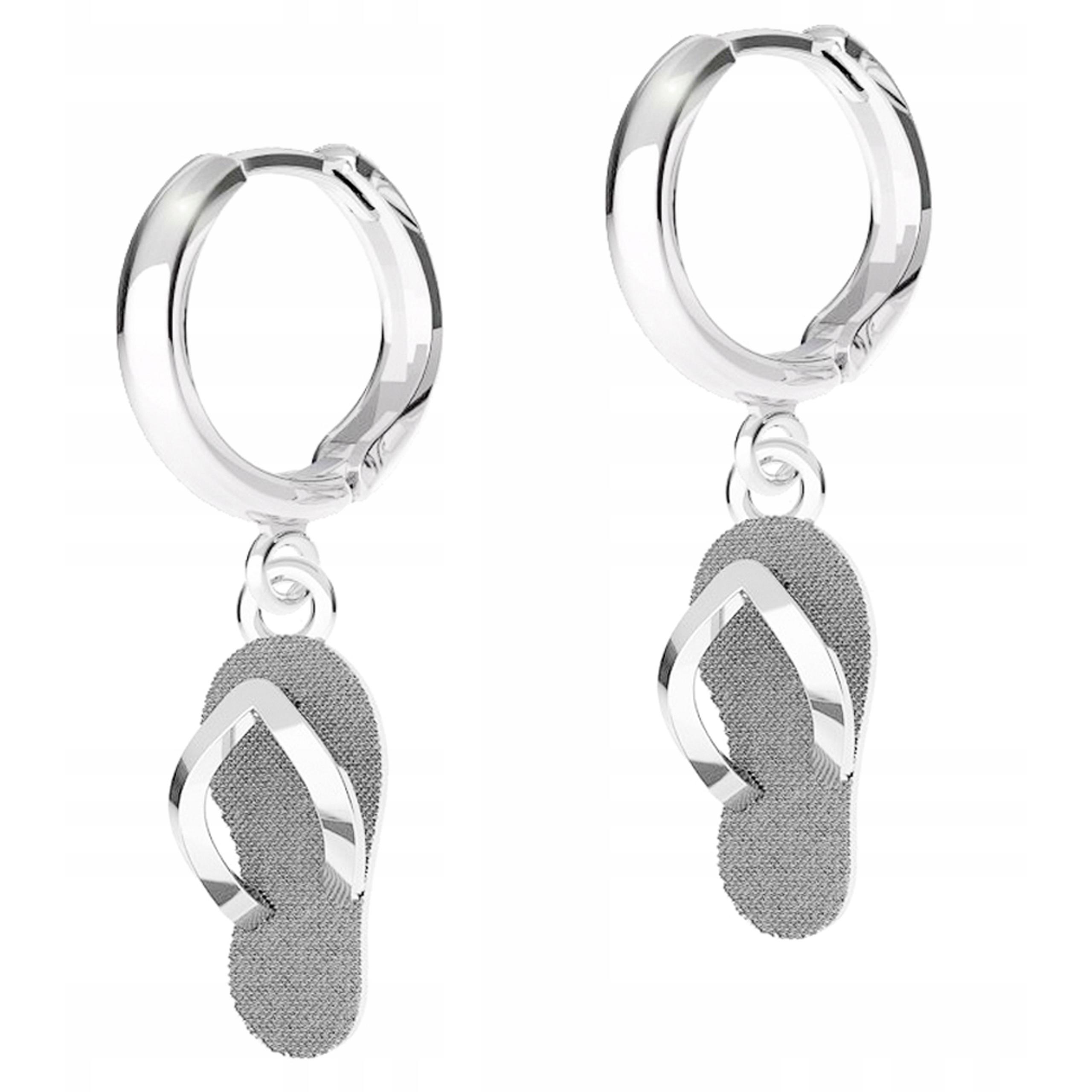 Stříbrné Náušnice Boty Japonské boty Žabky Japonské žabky Loutky Stříbro 925