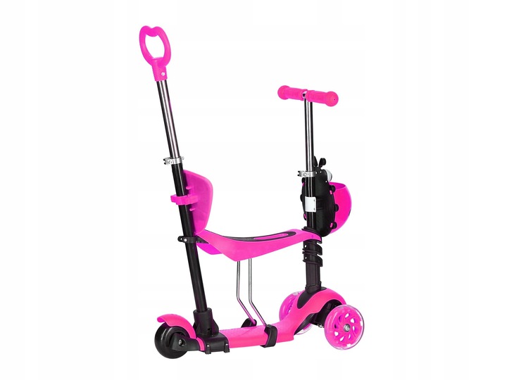 HULAJNOGA TRÓJKOŁOWA BALANSOWA LED 5w1 BIEDRONKA RÓŻOWA Kolor Różowy