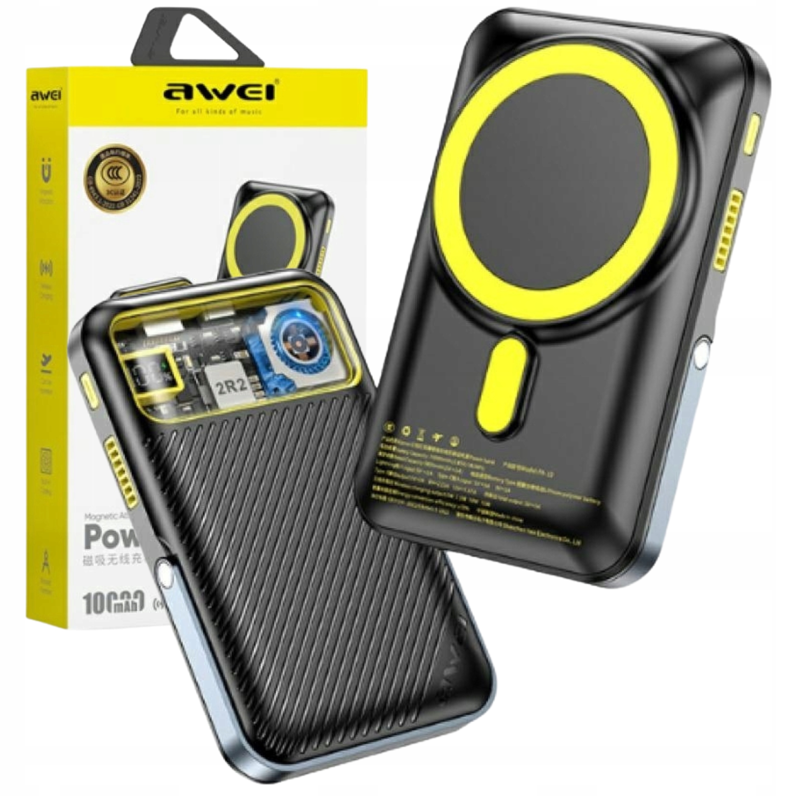 Indukční powerbanka Awei PA-10 10000 mAh černá MagSafe