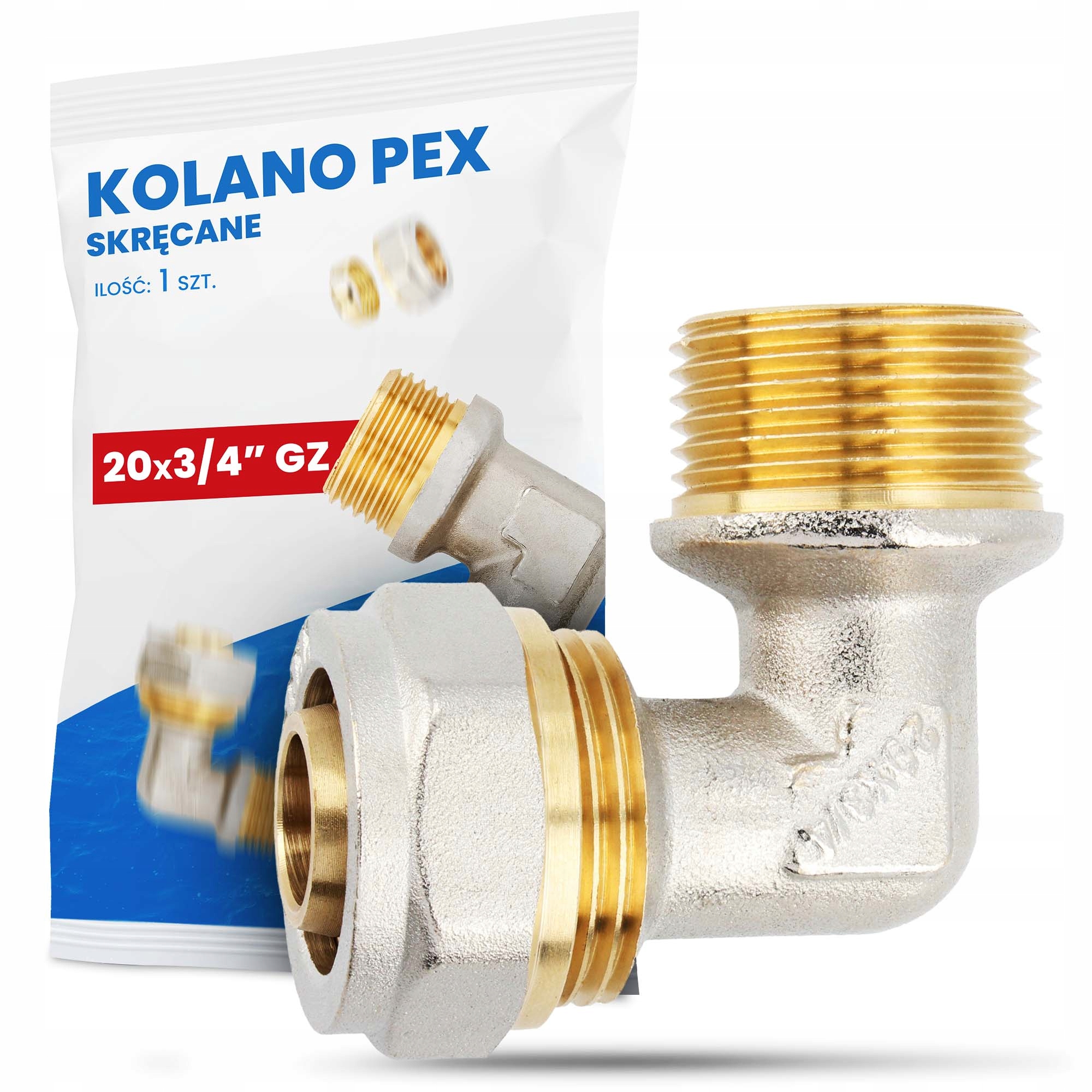

Kolano Skręcane Rur Pex Alupex Złączka 20x3/4'' Gz