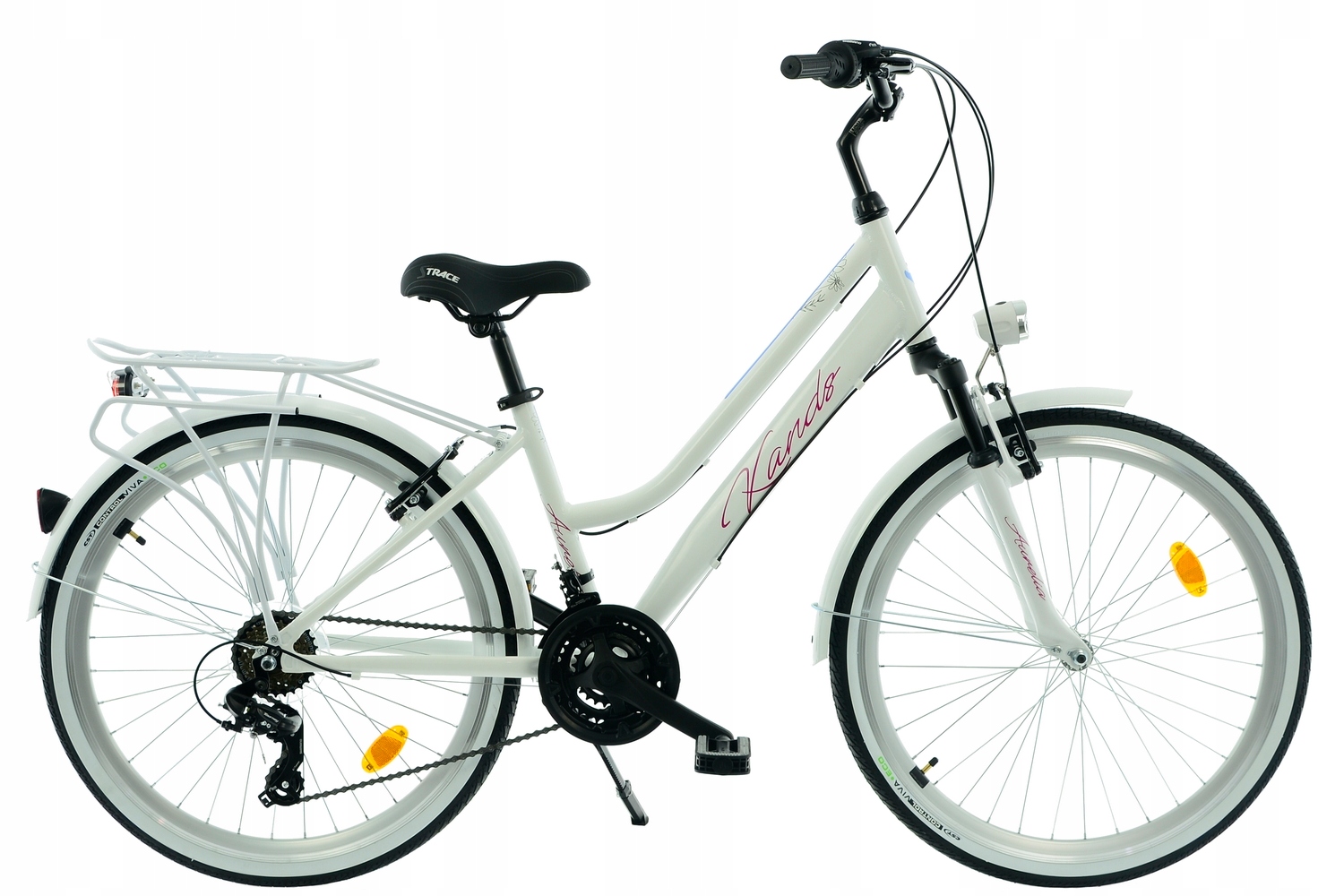 Rower Miejski 26 Kands Aurelia biały połysk R15 wzrost 140-158 cm 2025