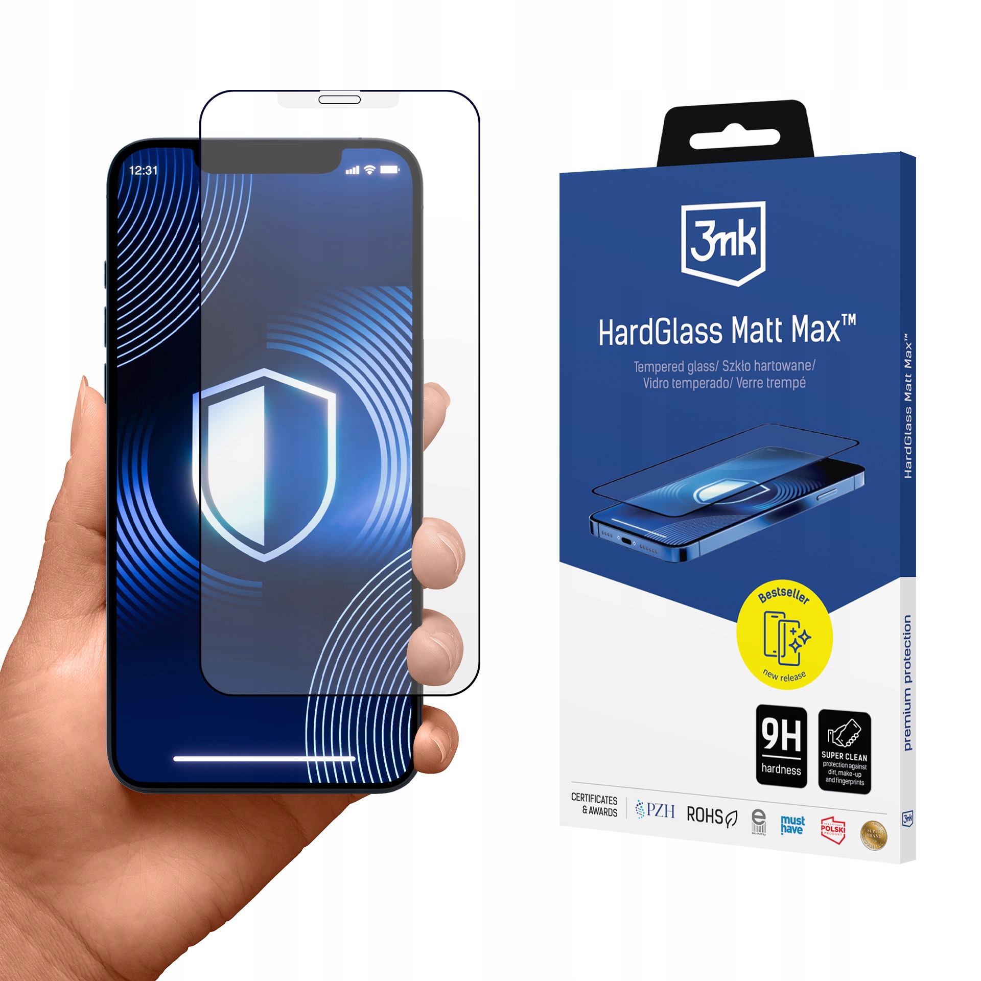 Matné sklo na displej iPhone Xs Max/11 Pro Max – 3mk HardGlass Matt Max