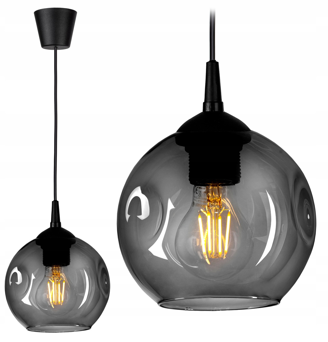 

Szklana Lampa Wisząca Sufitowa Żyrandol Kule Led