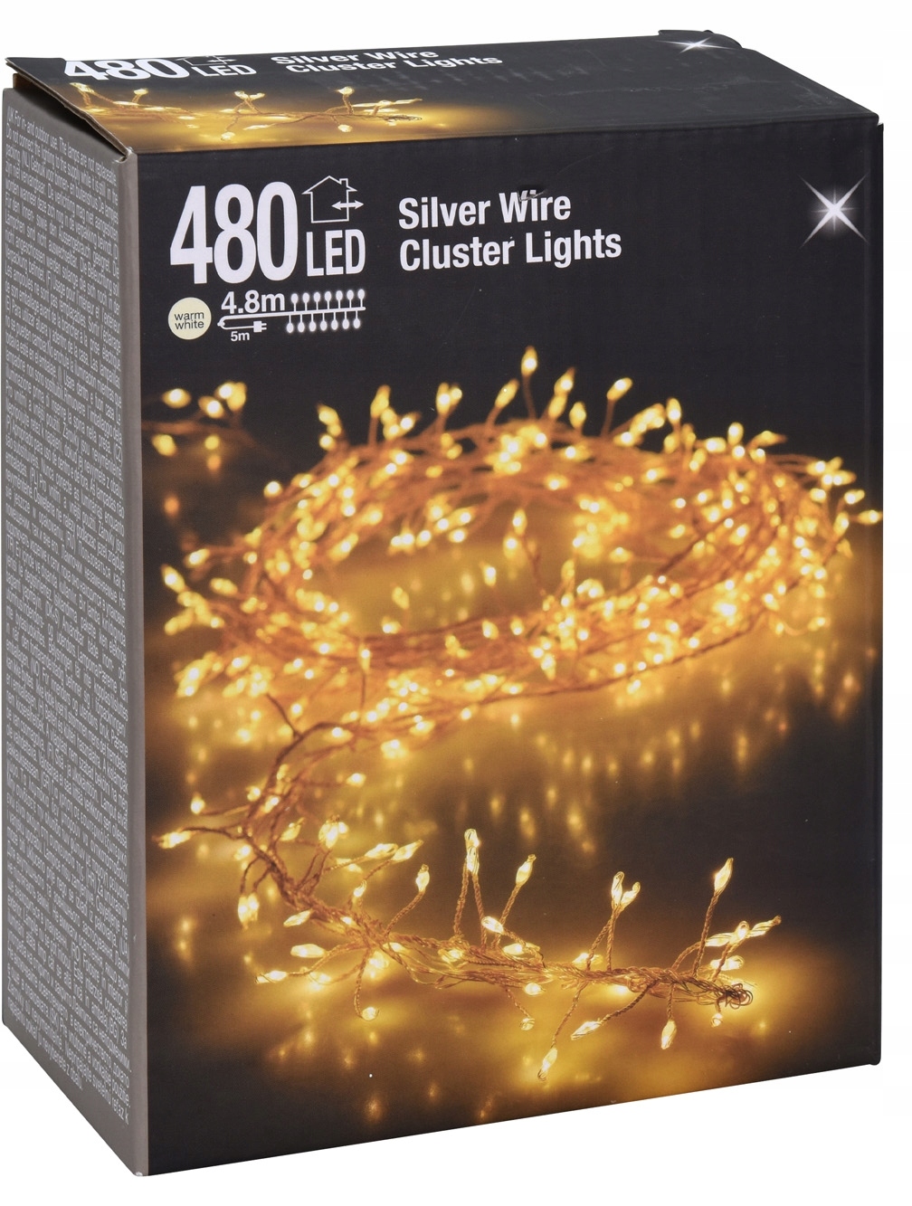 

Lampki 480 Led na druciku Ryż Ciepły Biały