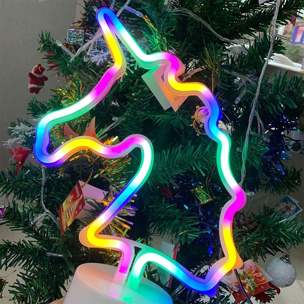 NEON Led Lampka JEDNOROŻEC USB/BATERIE na PREZENT Zasilanie bateryjne sieciowe