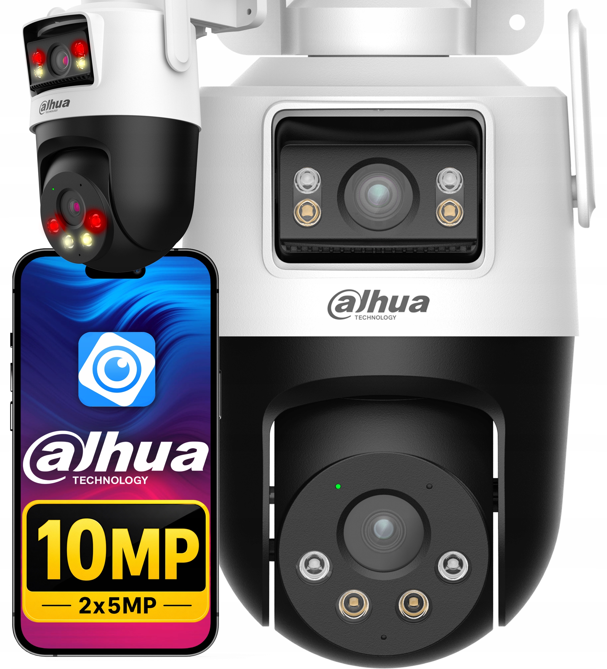 Otočná Wifi Kamera Dahua 10MP Ai Dual Lens Sledovanie Full Farba P5D-5F-PV
