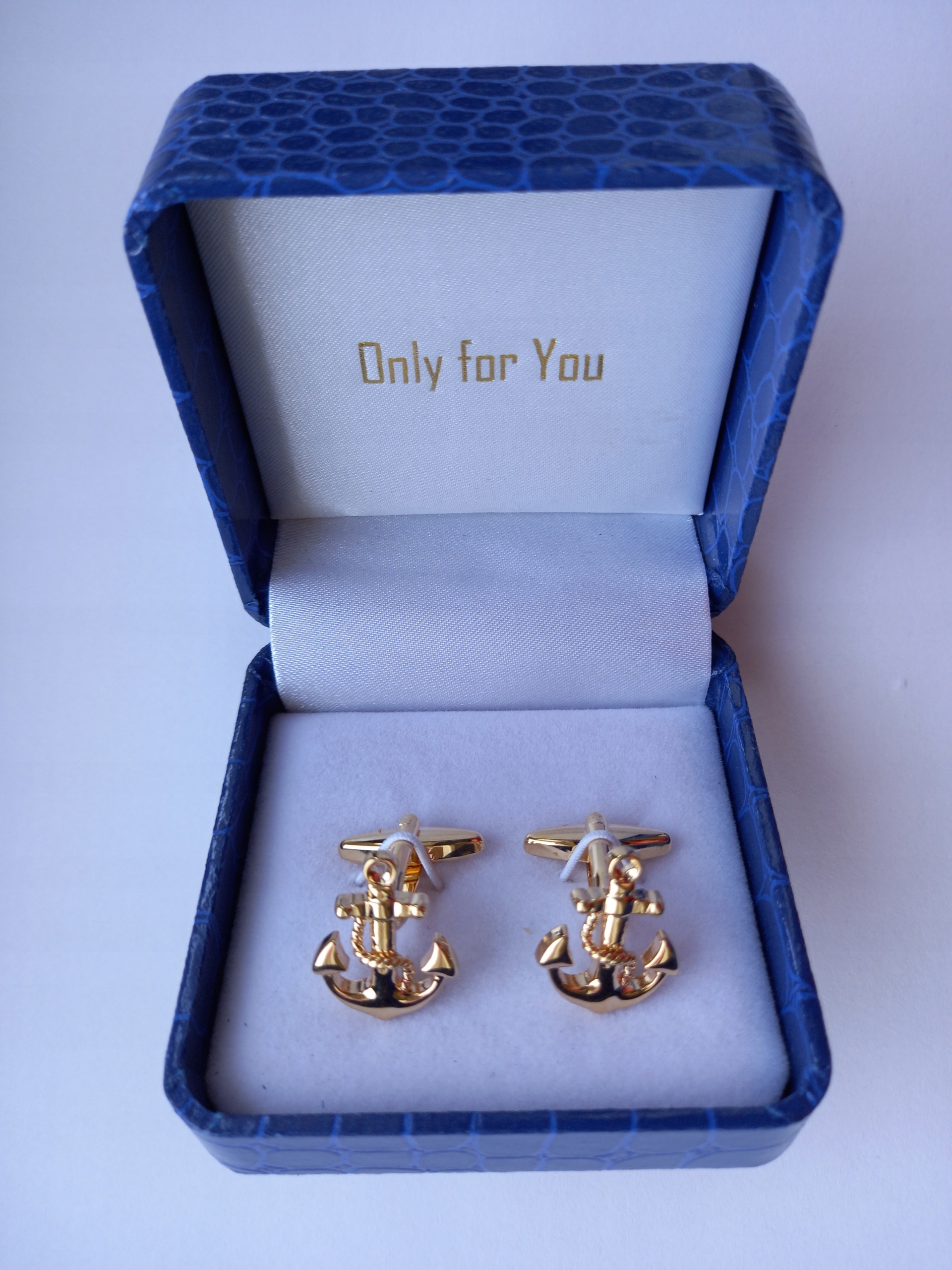 Zlaté manžetové knoflíčky Kotvy Marine pro Námořníka