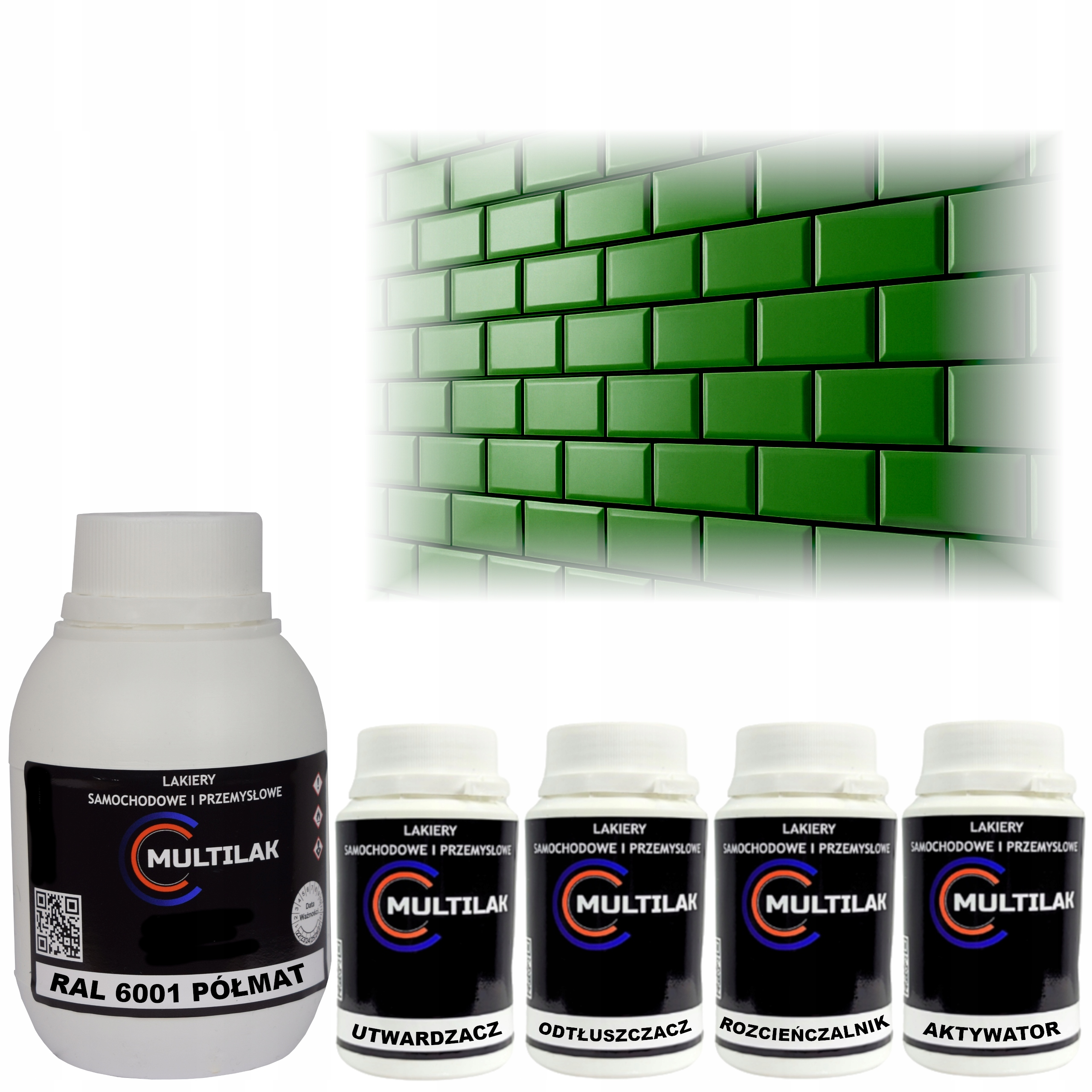 Lak barva Ral 6001 na glazuru dlaždic na váleček štětec 0,5L Polomat