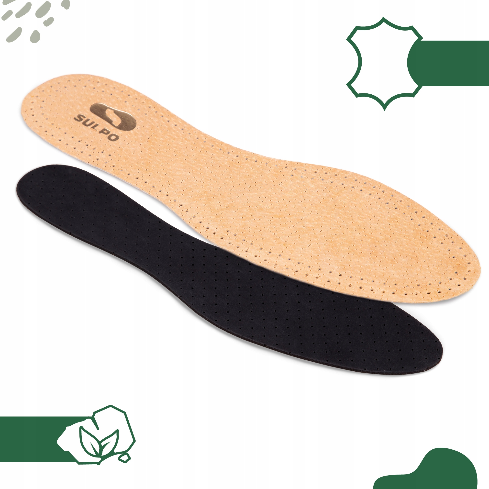 SKÓRZANE wkładki do butów PRZECIWPOTNE SKÓRA r_ 45 Płeć uniseks