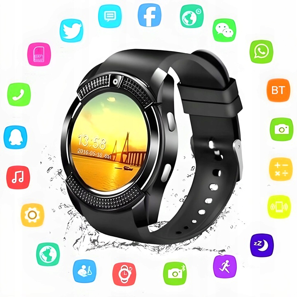 INTELIGENTNY ZEGAREK NA RĘKĘ SMARTWATCH Kolor czarny