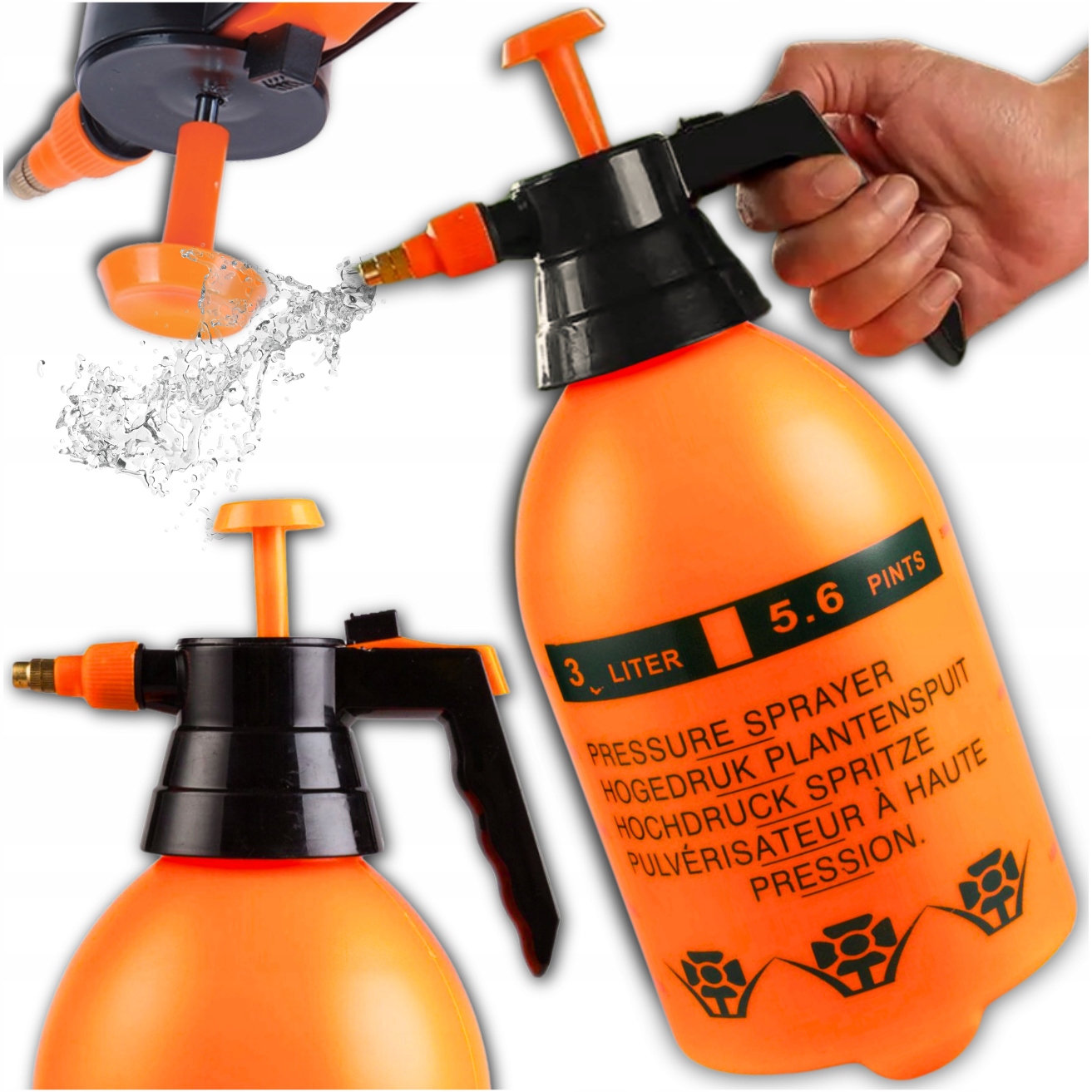 OPRYSKIWACZ OGRODOWY WYDAJNY OPRYSKIWACZ RĘCZNY SZKLARNIOWY 3L DO ROŚLIN Stan opakowania oryginalne