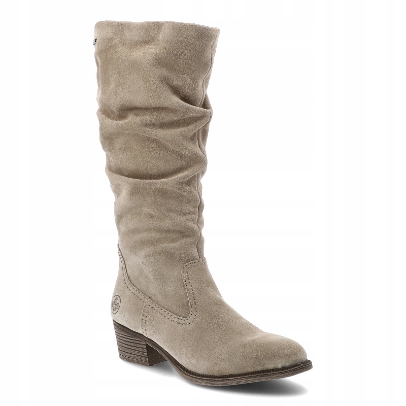 Béžové kozačky Rieker Módní dámské boty v boho stylu