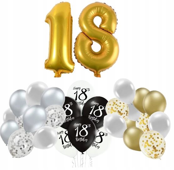 balony 30 cm "18" urodziny 6 szt.  | BN06-579 — 4