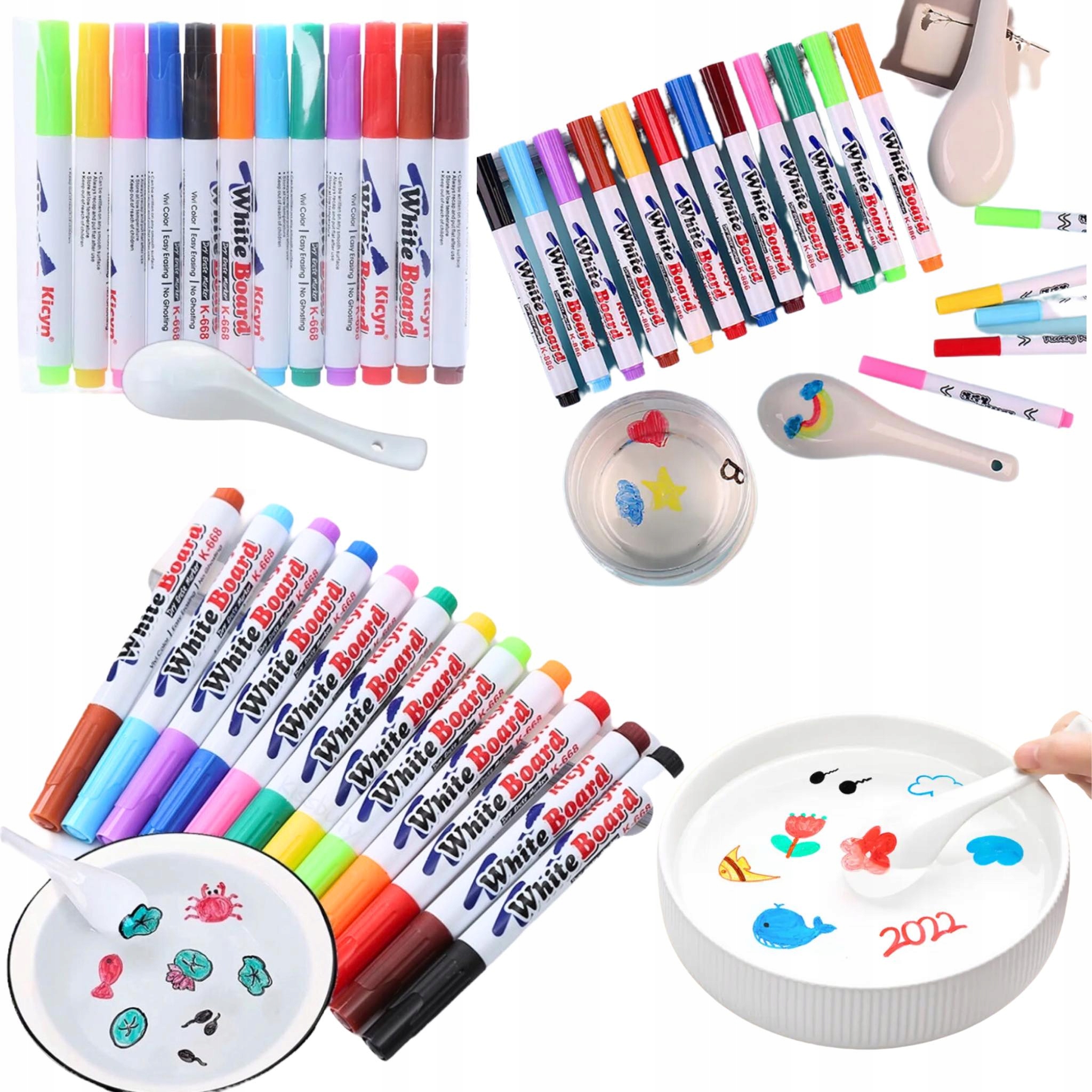 MAGICZNE PISAKI FLAMASTRY WODNE RYSOWANIE WODNE MALOWANIE ZESTAW DLA DZIECI