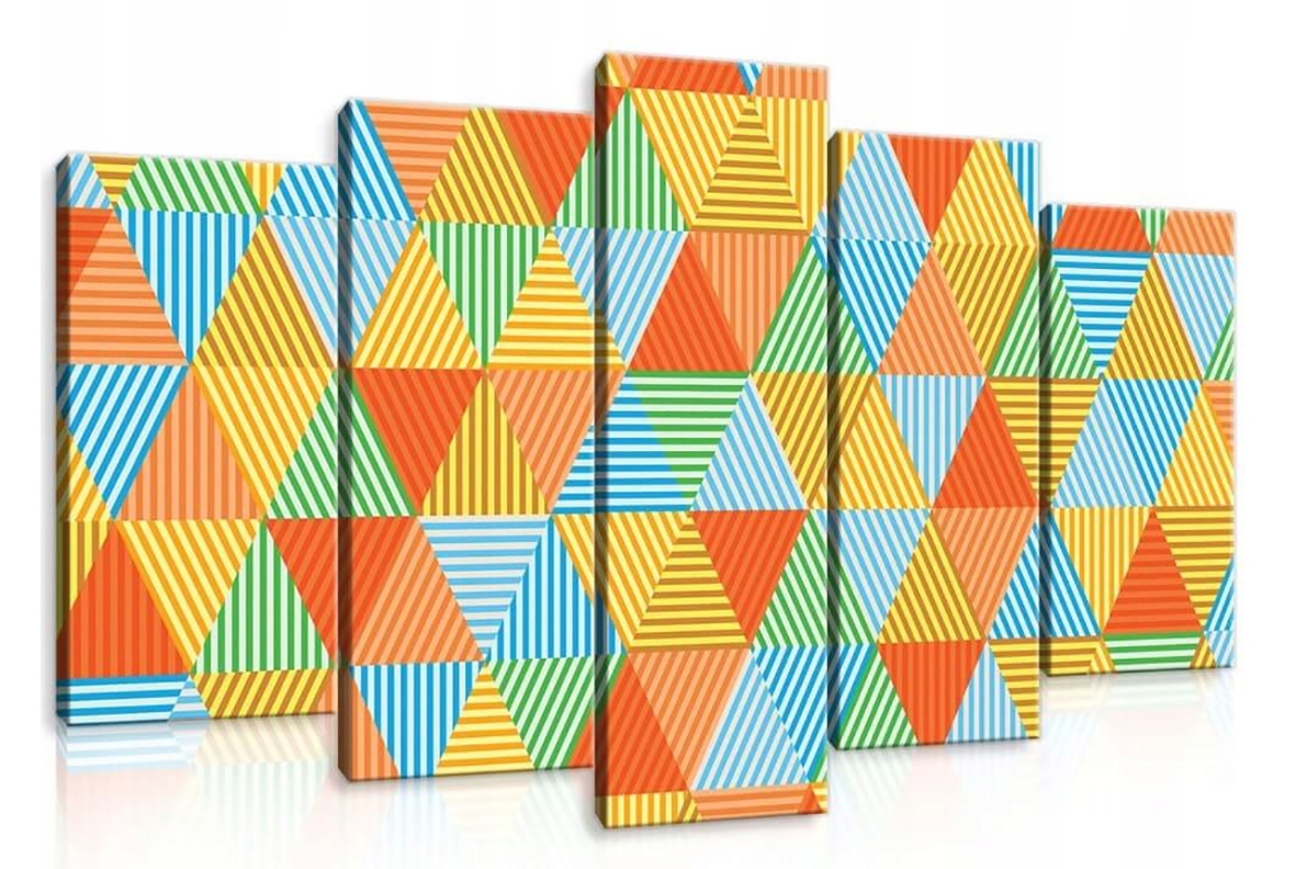 Obraz 100x60 Geometrie abstrakce barevný výbuch dynamika energie pozitivní