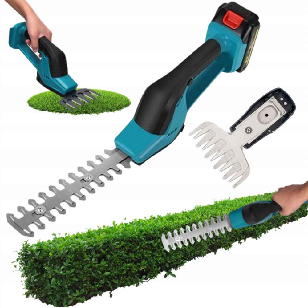 Akumulátorové Nůžky Trávy Keřů Živého Plotu 18V 2V1 Sada 2600 mAh Baterie