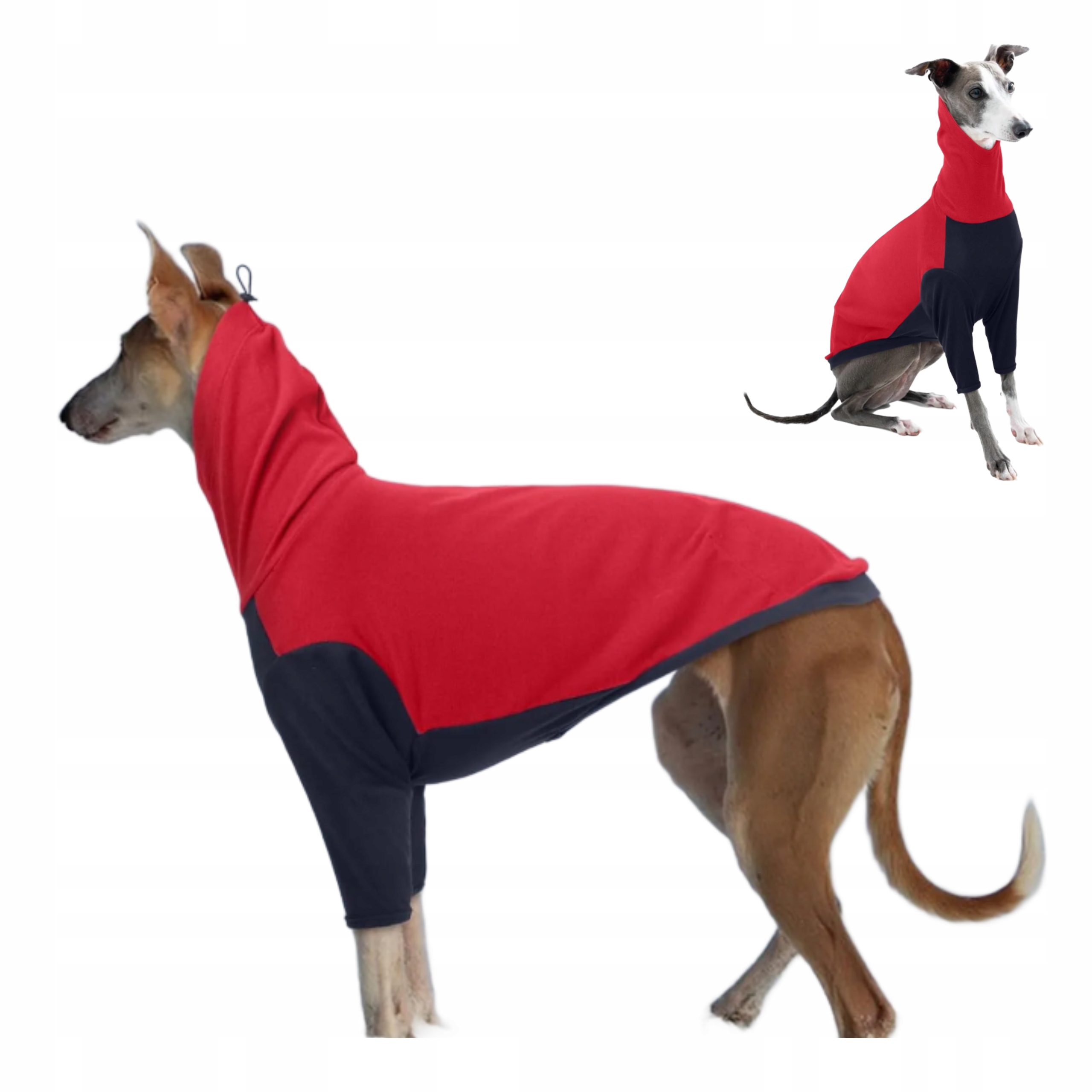 Levně Polarový svetr pro psa whippet/chartíka Golf Cieply Červený M Třísezonní